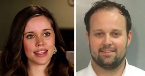 split photo of jessa duggar seewald and josh duggar