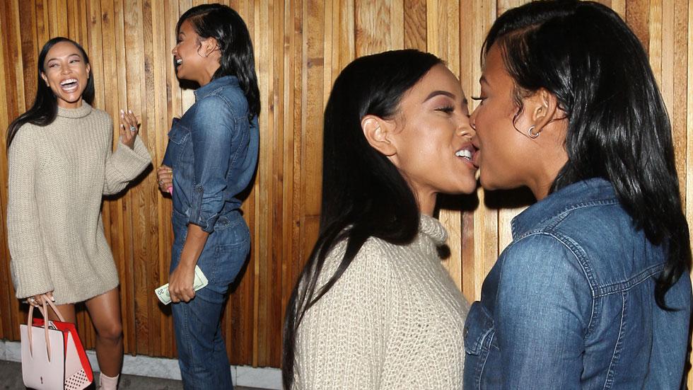 Karrueche Tran Kisses Christina Milian During Friends Sexy Date Night To Celebrate CMTUs Finale — See The Photos!