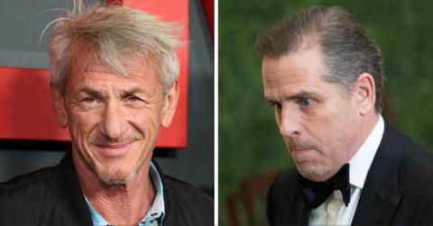 Split photo of Sean Penn and Hunter Biden