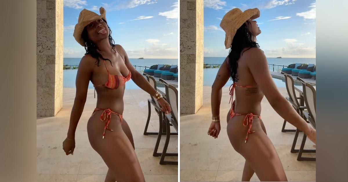 Photo of Kayla Nicole danced around in a bikini after she was accused of shading ex Travis Kelce.