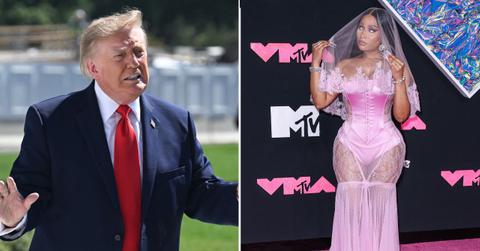 Split image of Donald Trump and Nicki Minaj