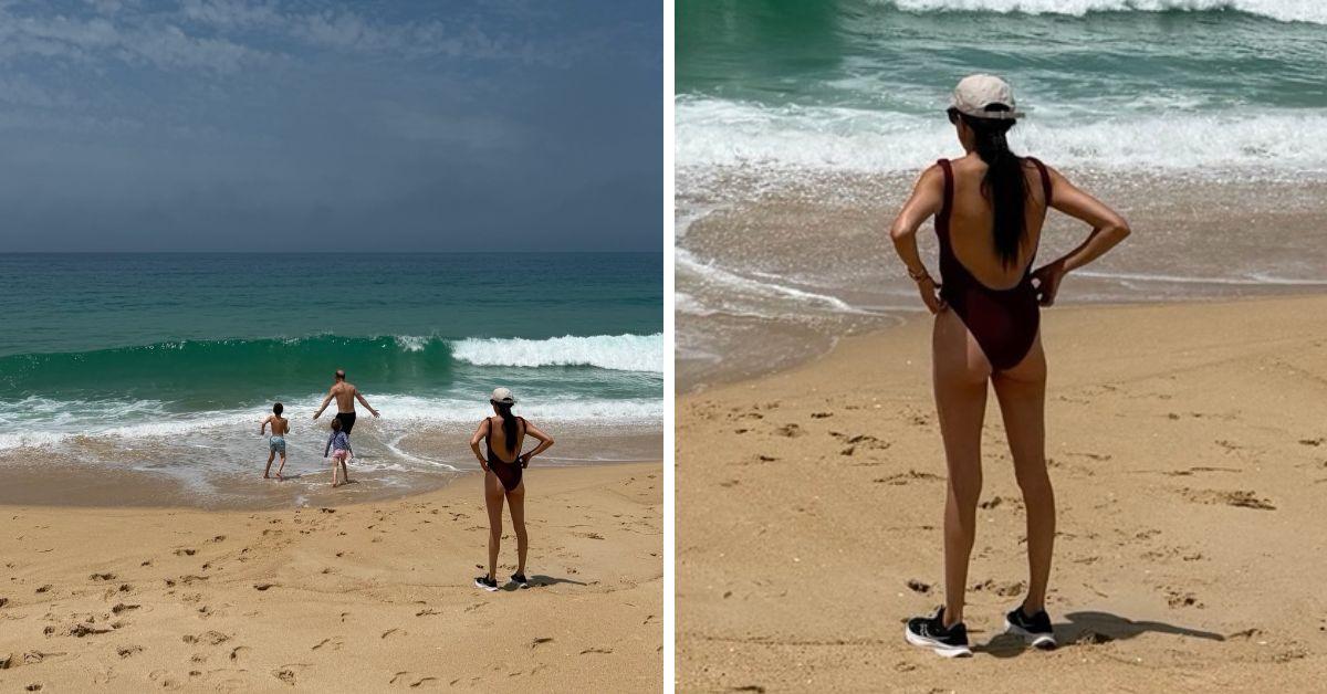 image of Meghan Markle sparked online debate after fans compared her latest beach photo to one of Princess Diana's most recognizable swimsuit images.