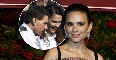 5 Fast Facts About Hayley Atwell, inset Haley and Tom Cruise