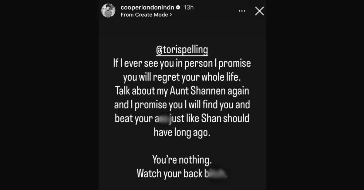 Photo of Cooper London's Instagram Story post