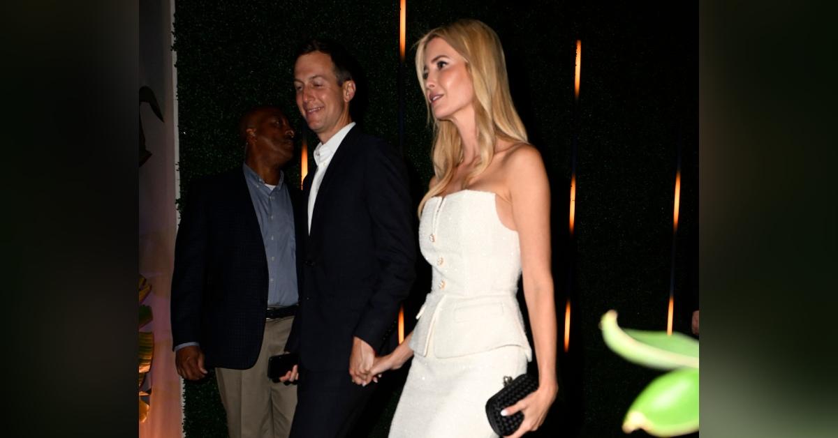 ivanka trump strapless white top skirt miami beach party jared kushner photos