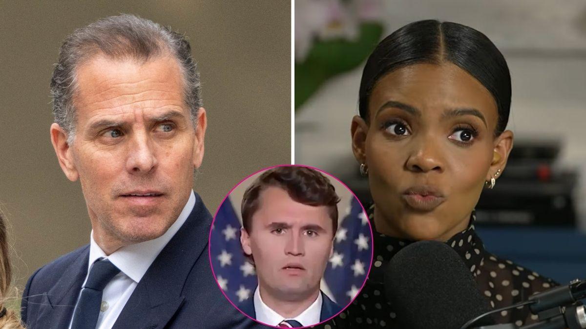 Composite photo of Hunter Biden, Charlie Kirk and Candace Owens.