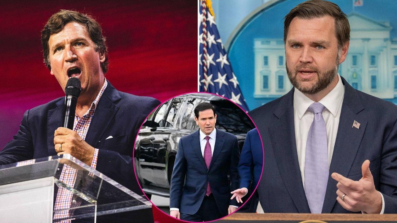 image of jd vance, Marco Rubio, tucker Carlson 