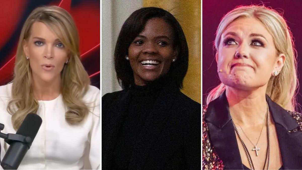 Composite photo of Megyn Kelly, Candace Owens and Erika Kirk