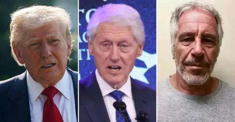Split photo of Donald Trump, Bill Clinton and Jeffrey Epstein