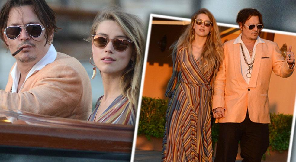 Johnny Depp And Wife Amber Heard Take A Romantic Boat Ride In Venice!