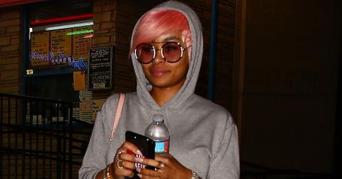 Blac Chyna shows off her pink hair while roller skating at Moonlight in LA