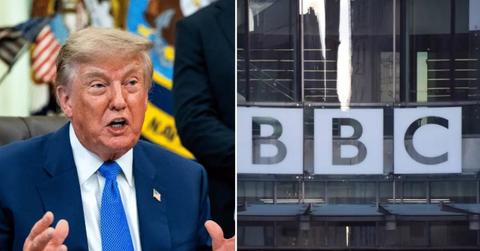 Split photo of Donald Trump and BBC