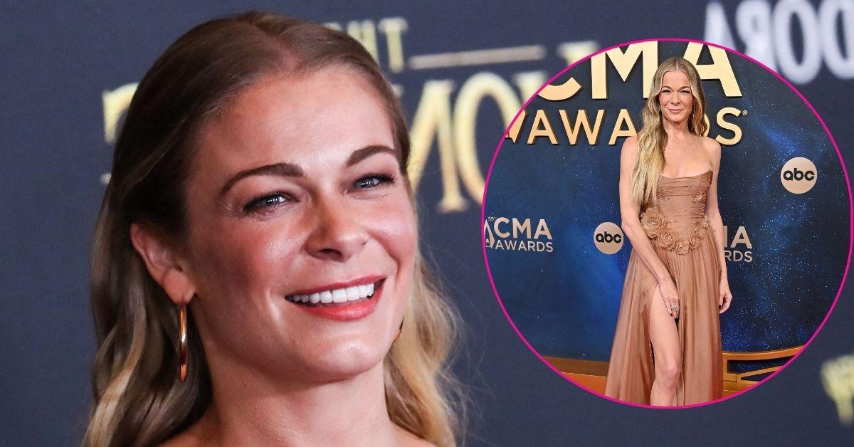leann rimes shows leg cmas