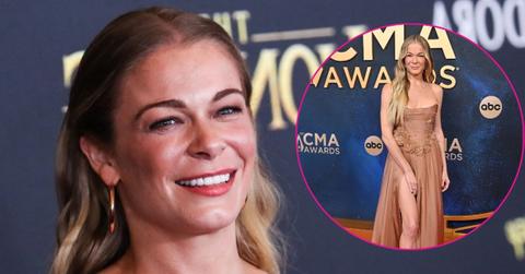 leann rimes shows leg cmas