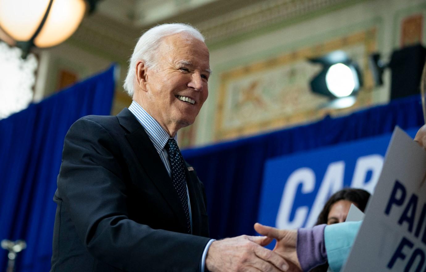 joe biden  jokes heckler could take him shush up