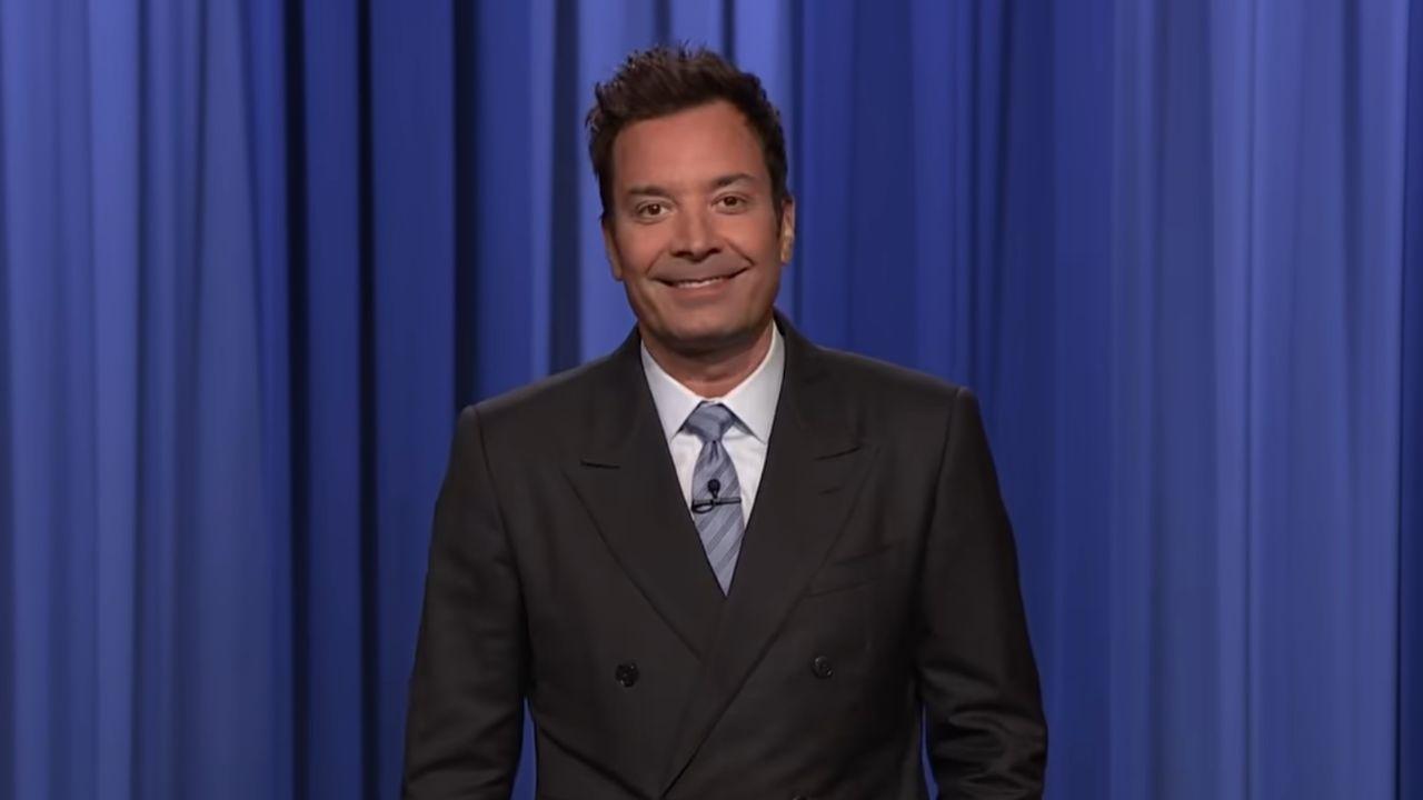 Image of Jimmy Fallon questioned the fake Natalie Harp as she denied being inside Donald Trump’s trunk.