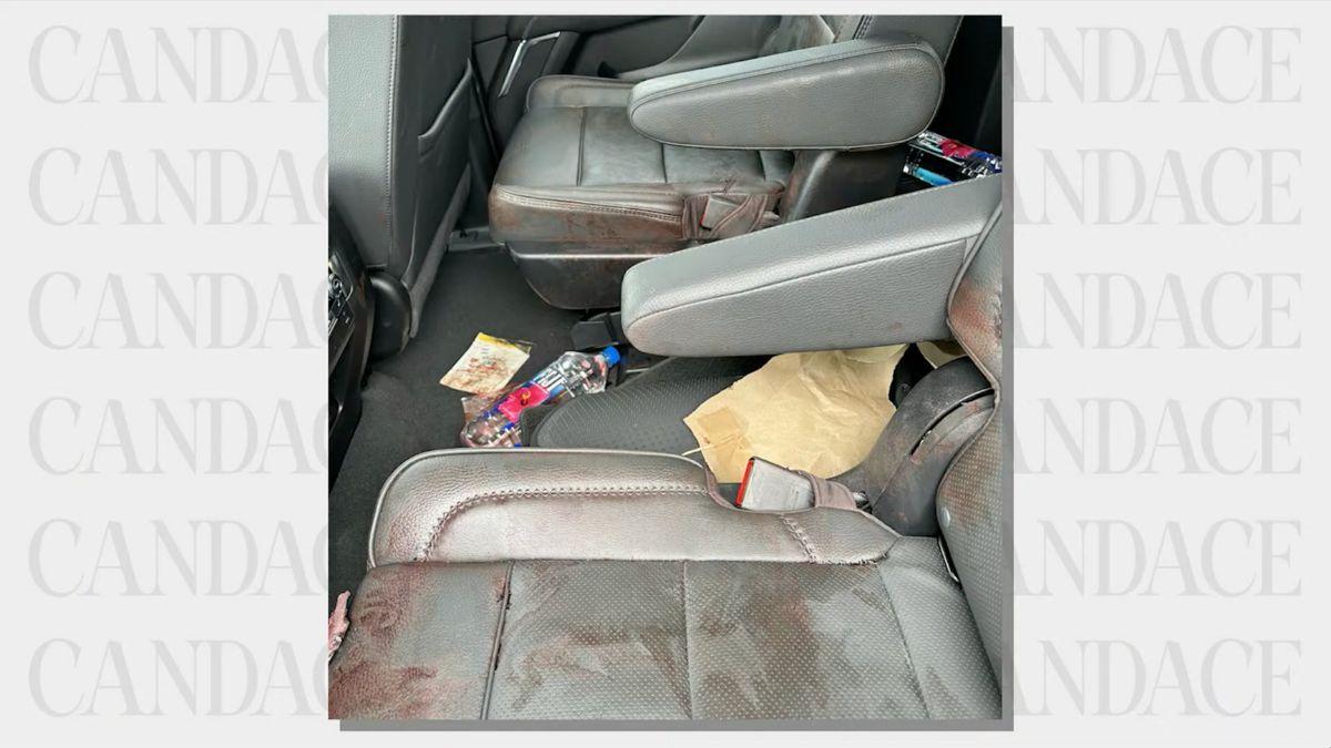 Image of Candace Owens shared photos of the blood-soaked vehicle Charlie Kirk was rushed to the hospital in. 