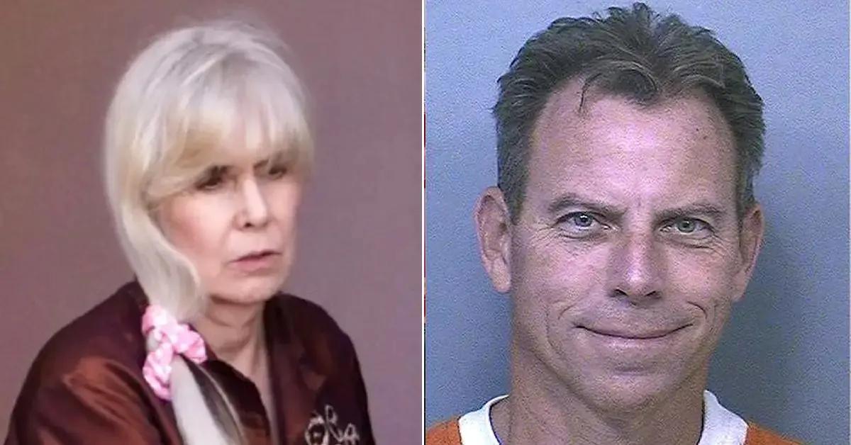 Photo of Tammi Menendez; mugshot of Erik Menendez.