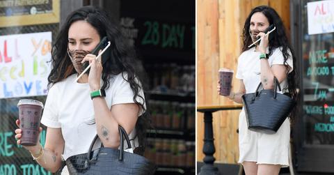 rumer willis picks up a juice at kreation pf