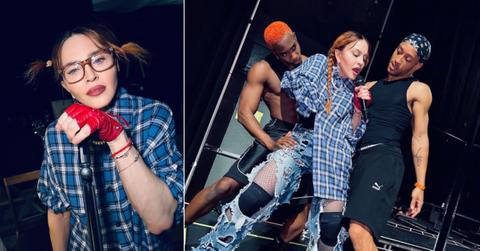 madonna legs fishnet tights backup dancers tour rehearsal photos pp
