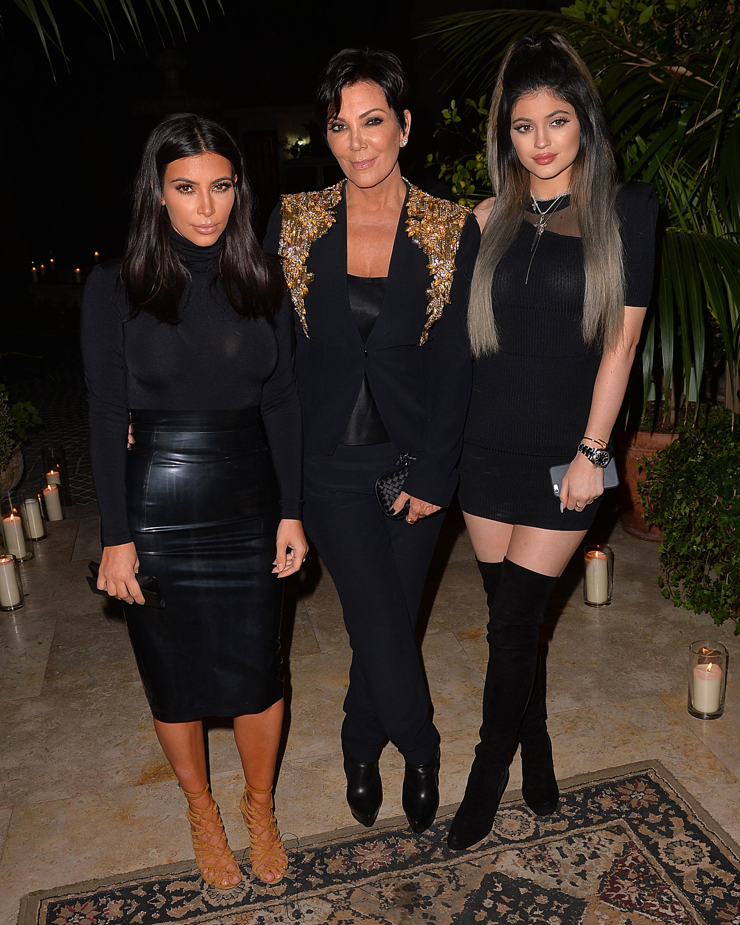 Kim Kardashian, Kris Jenner, and Kylie Jenner inside French Montana&#039;s 30th Birthday Party Powered by Ciroc Pineapple