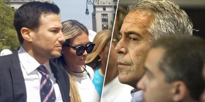 Jennifre Araozheading to Court and Jeffrey Epstein in court