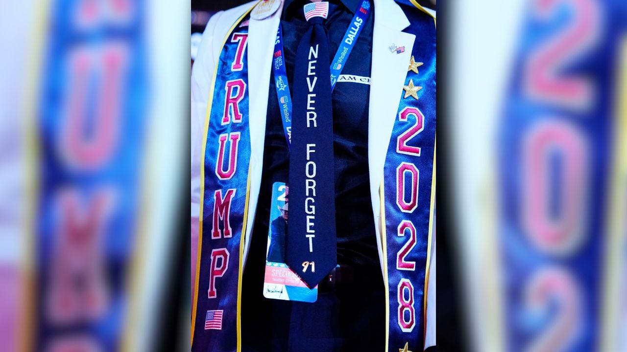 Image of The event featured elaborate displays that echoed the atmosphere of a presidential rally.