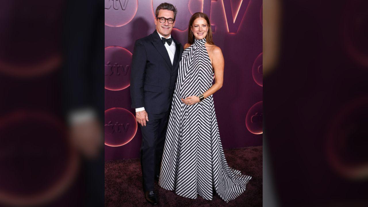 Photo of Jon Hamm and Anna Osceola attended the 2026 Emmys on September 14.