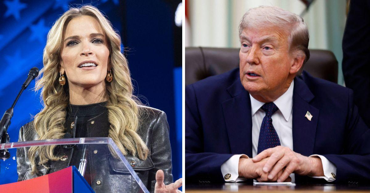 split photo of Megyn Markle & Donald Trump