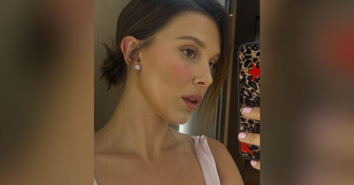 millie bobby brown flaunts her cleavage in pink bra photos