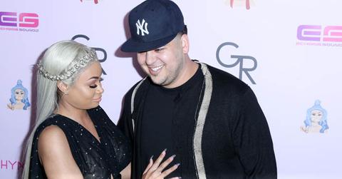 Blac Chyna and Rob Kardashian look happy as can be as they arrive on the purple carpet for her birthday party / Chymoji (emoji) release party at the Hard Rock Cafe in Hollywood, CA