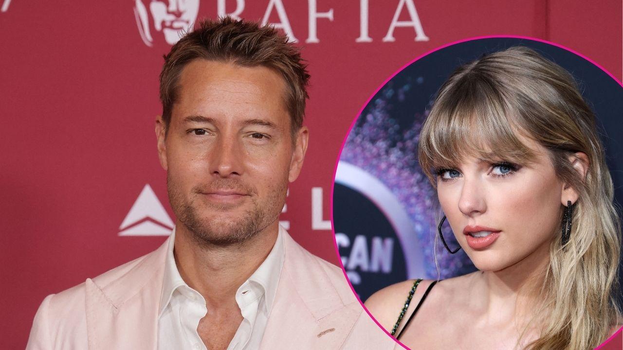 Composite photo of Justin Hartley and Taylor Swift.