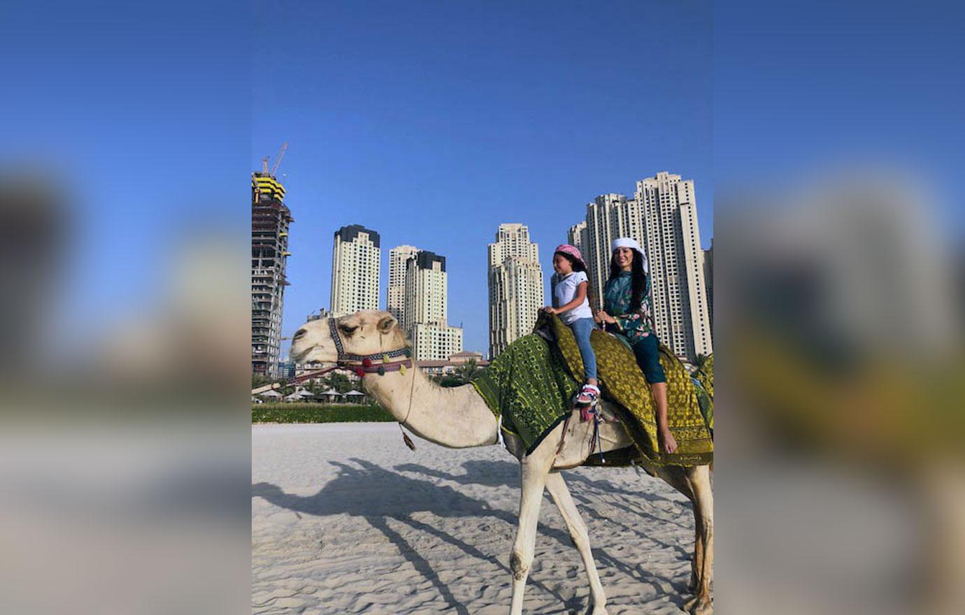 EXCLUSIVE: Farrah Abraham and her daughter Sophia living it up in Dubai, Farrah and her daughter ventured out for a camel ride before relaxing at the pool at Pallazo Versace Hotel