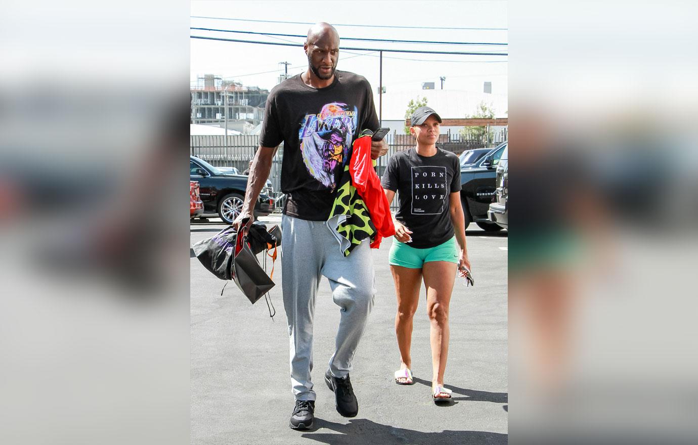 Lamar Odom and Sabrina Parr Outside the DWTS Studios