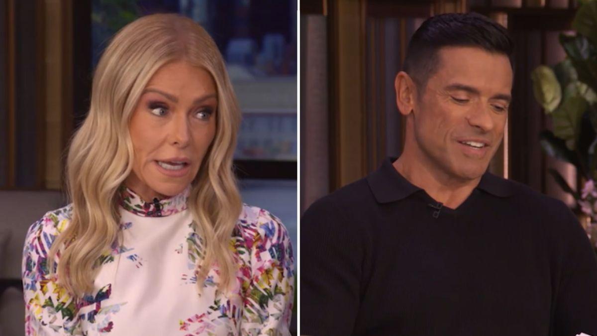 Image of Kelly Ripa teased her husband again on this morning's episode of their talk show. 