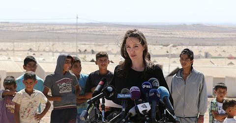 UNHCR special envoy Angelina Jolie meets children in Azraq