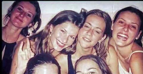 Gisele Bundchen poses with girlfriends on a visit to her hometown, Horizontina in Brazil, in the late 1990s.