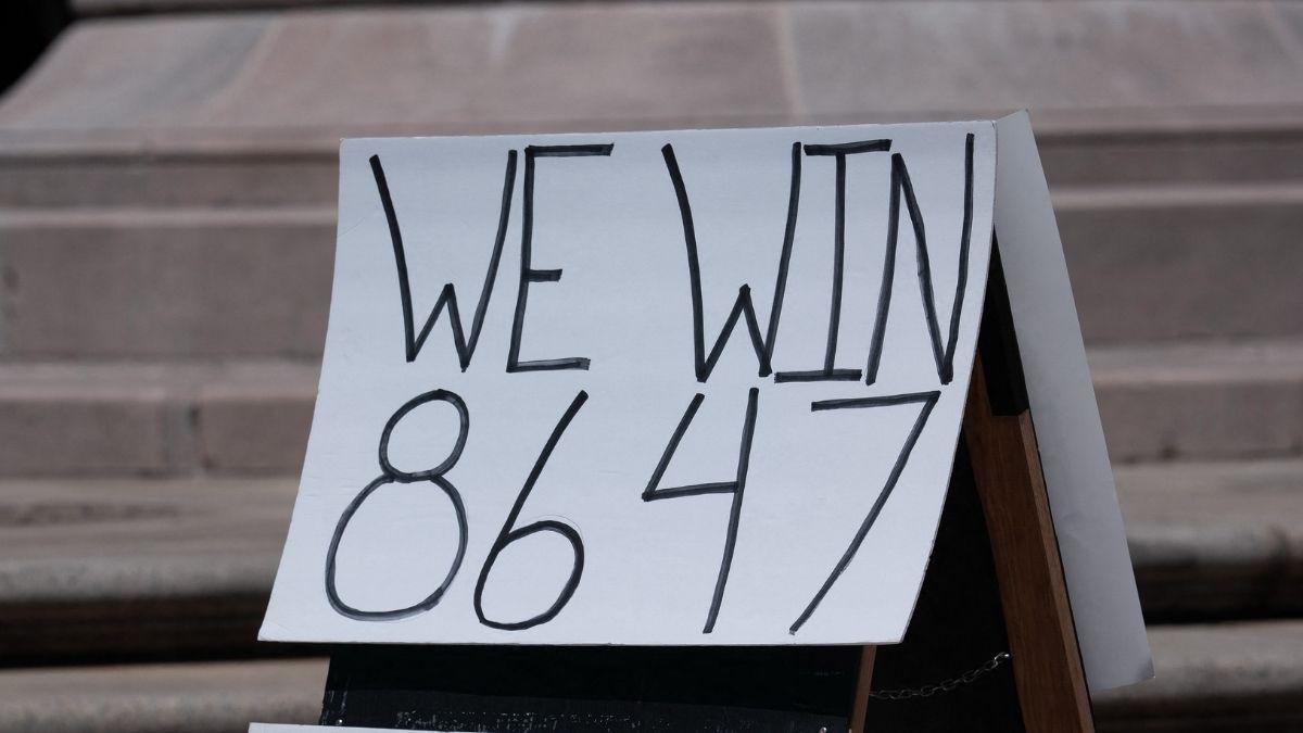 Image of The Texas team quickly covered the defaced display and launched an investigation.