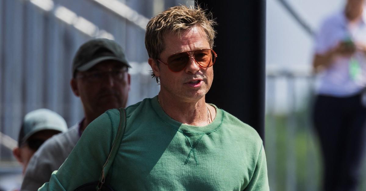 brad pitt arriving hungary grand prix mega