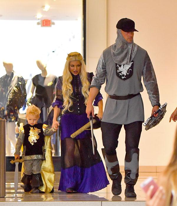 josh duhamel fergie son axl dressed up costume birthday party