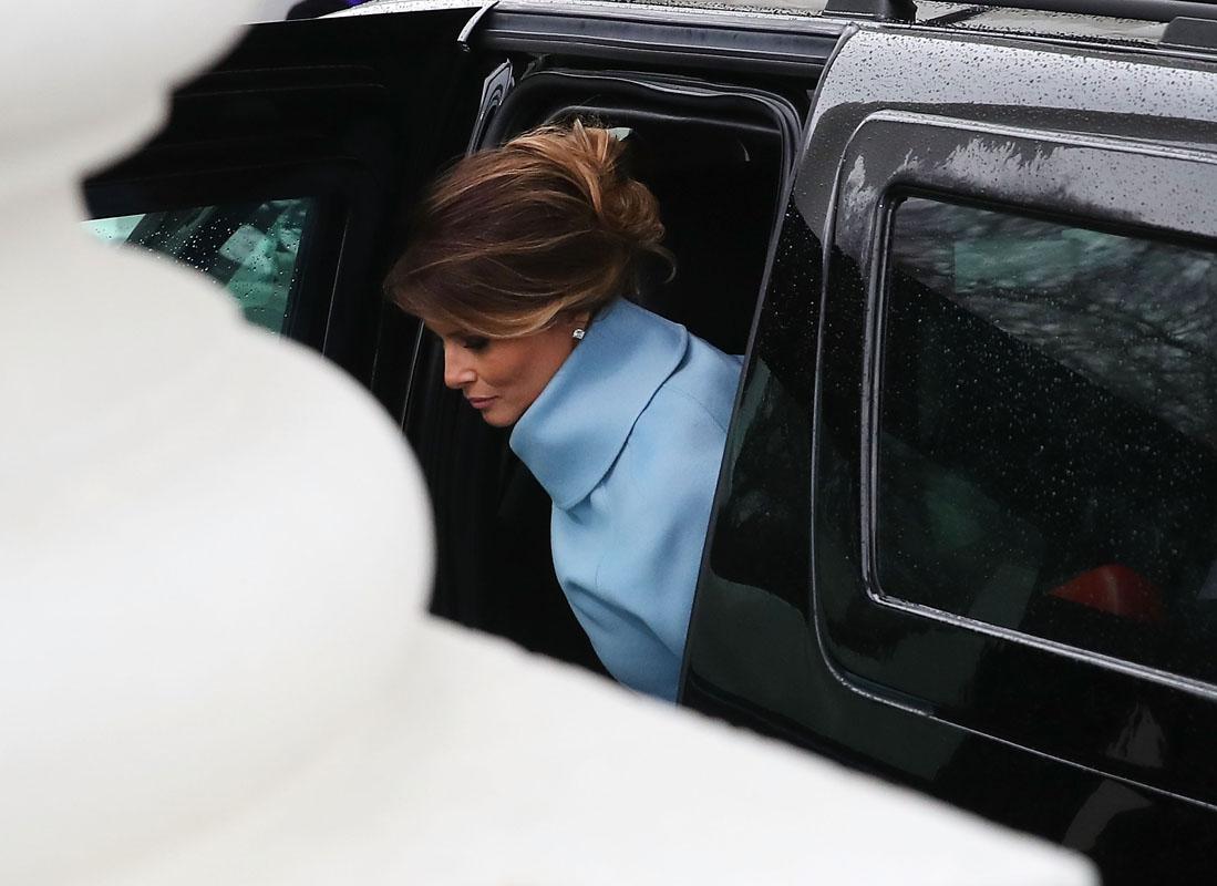 Donald And Melania Trump Arrive At White House Ahead Of Inauguration