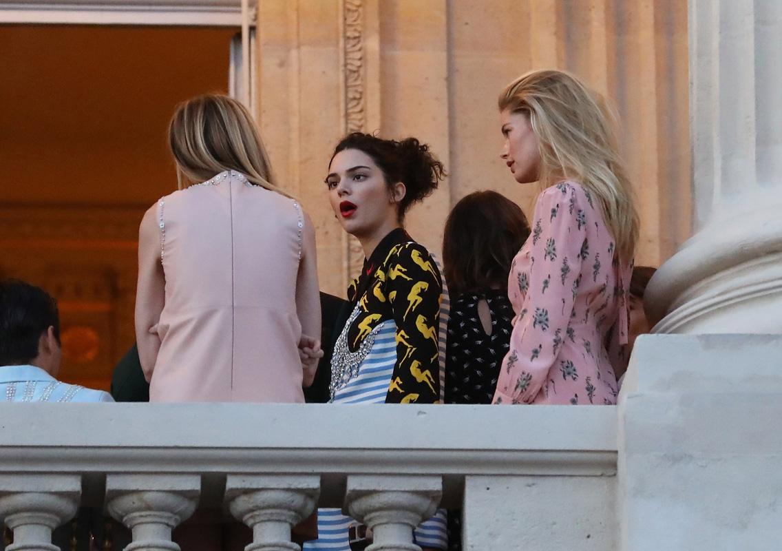 Kendall Jenner, Doutzen Kroes et Lauren Santo Domingo during Miu Miu Cruise Collection cocktail &amp; party in Paris