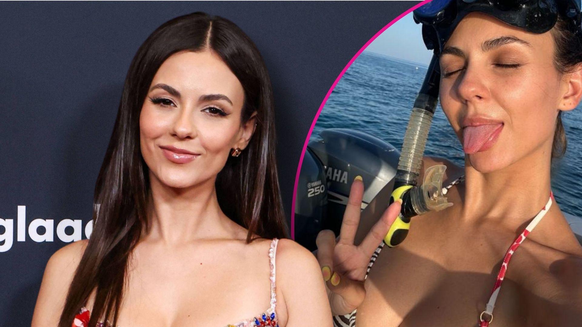 victoria justice stuns tiny bikini florida sun