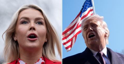 split of Karoline Leavitt, Donald Trump.