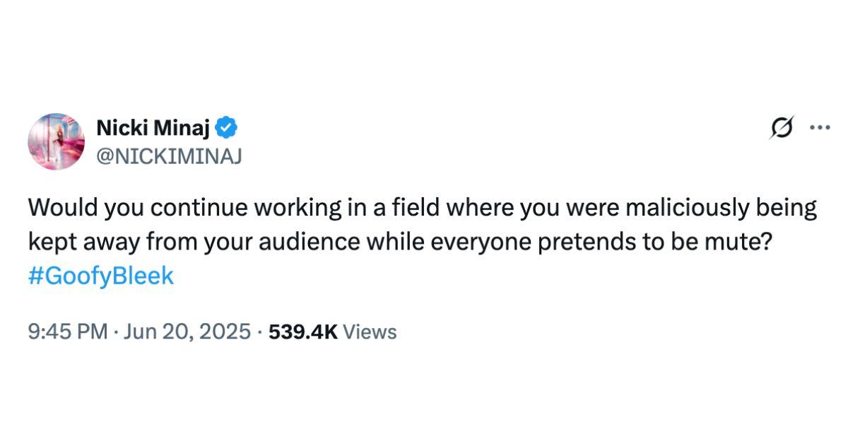 nicki minaj accuses roc nation trying ruin career hasnt released new music