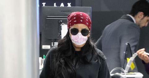 Angela Simmons Wears Face Mask At Airport Amid Coronavirus Outbreak