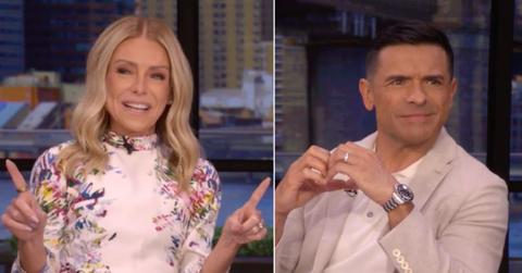 Split photo of Kelly Ripa and Mark Consuelos.
