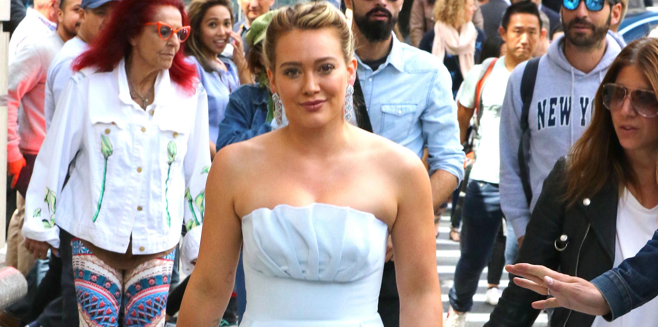 Hilary Duff in a Ball Gown on the set of Younger