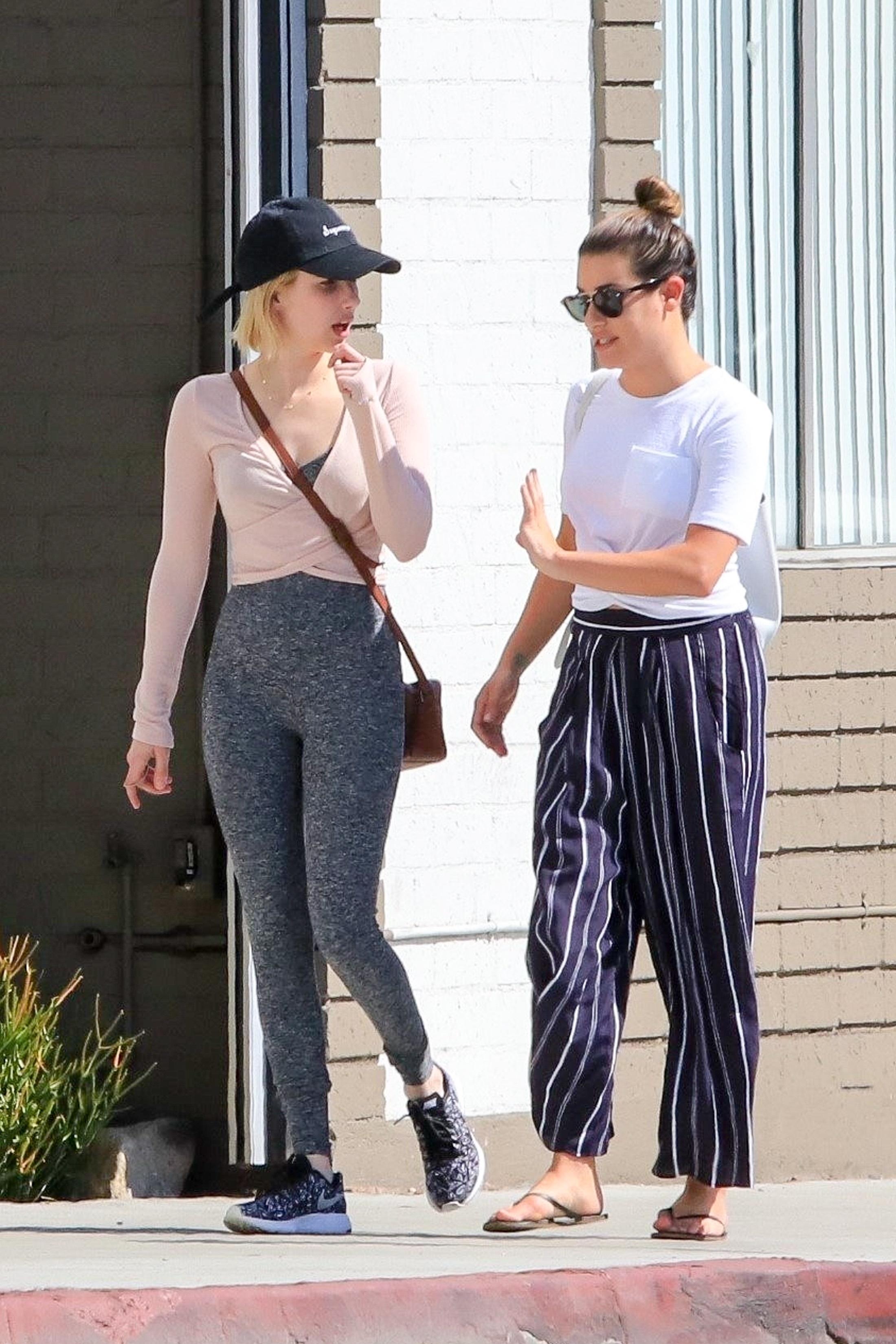 Emma Roberts Lea Michele Hang Out Photos