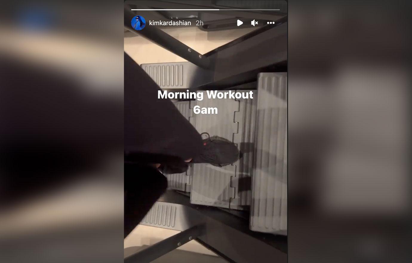 kim kardashian blows off steam during morning workout